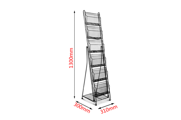 RD-B6 Modern Free Rotating Stand Newspaper and Comic Book Display Rack Metal Retail Shelf for Supermarkets