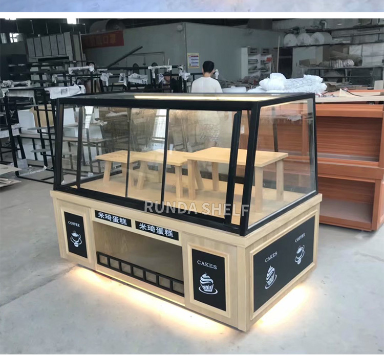 Supermarket Bakery Store Retail Single-Sided Wood Bread Display Stand Rack Light Duty Metal Shelf