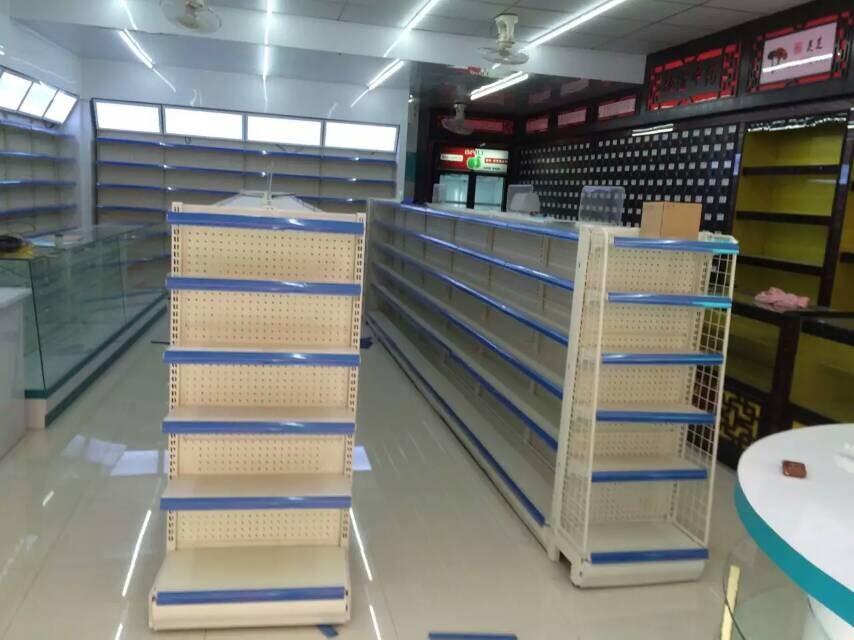 Pharmacy Shelf Display Rack, Single-sided and Double-sided Combination Pharmacy Shelf