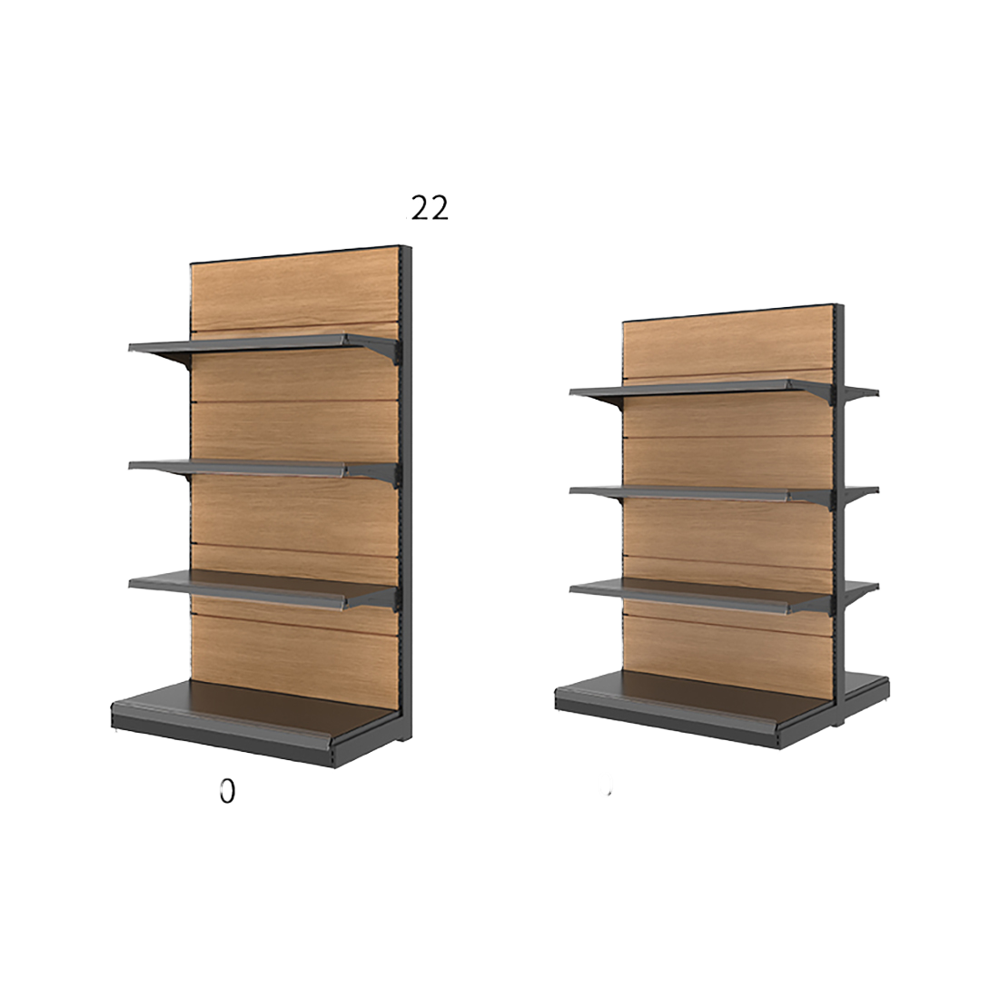Supermarket shelf Heavy-Duty Wood Steel Acrylic Metallic Material for Grain Oil Store Shelf