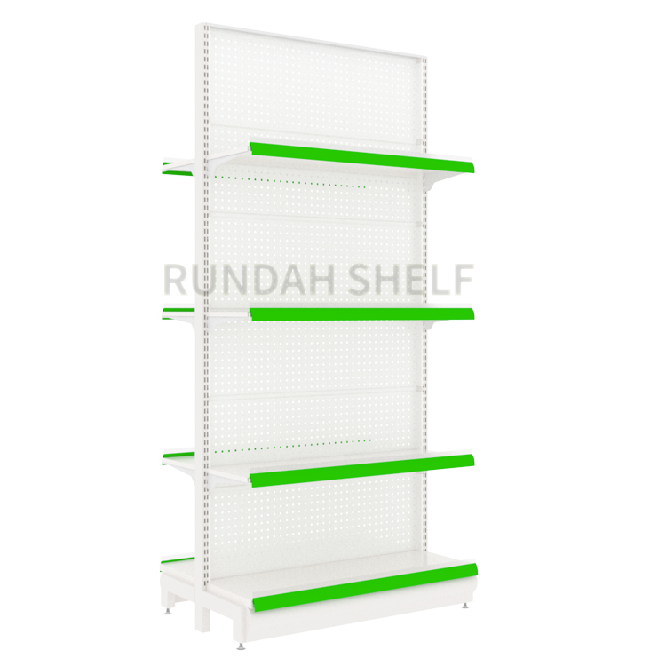 Supermarket Gondola Shelf for Fruit & Vegetable Display Light Duty Pharmacy & Minimarket Rack Metal Material
