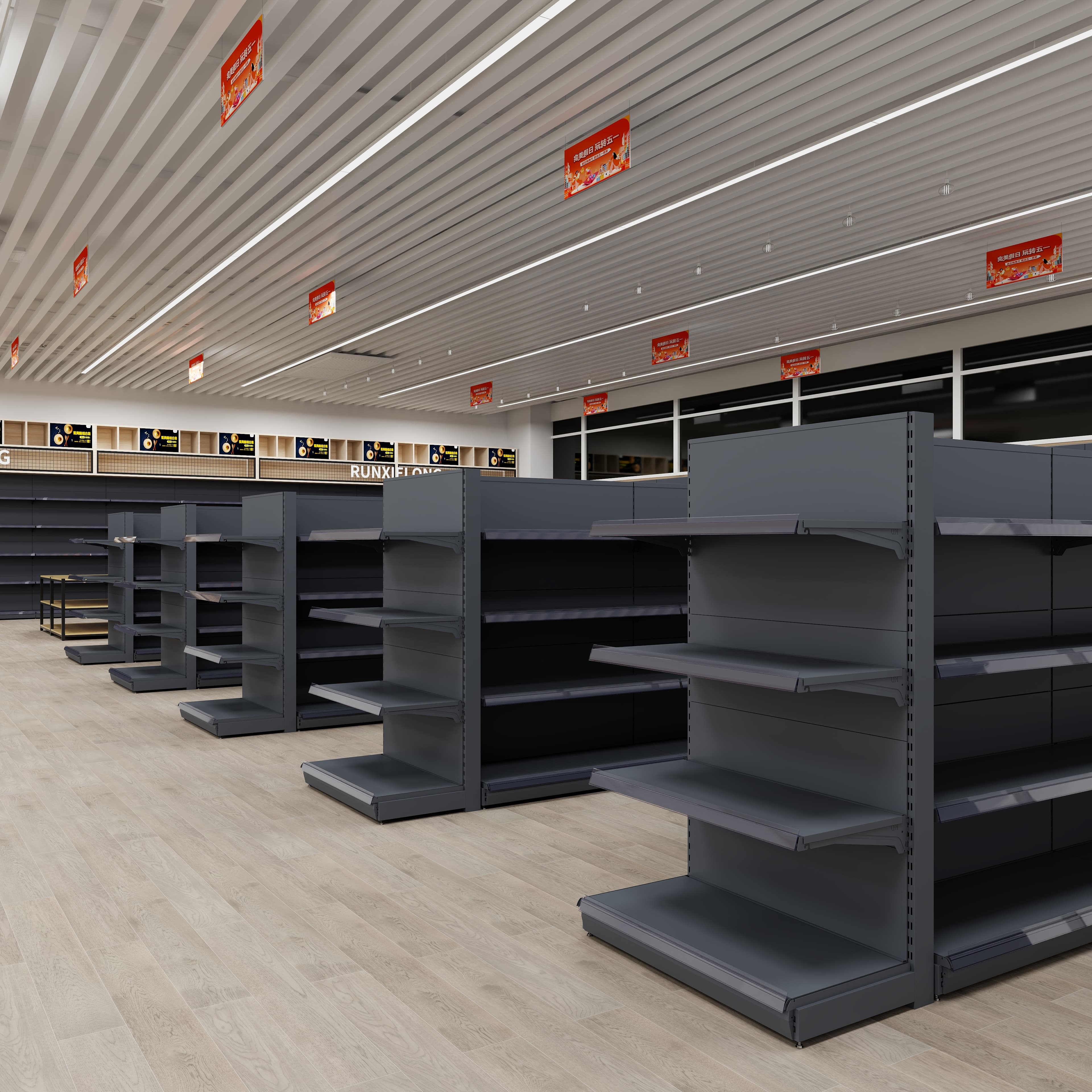 High Quality Store Display Racks Gondola Back Net Shelving   Heavy Duty Supermarket Gondolaen Back Net Shelves
