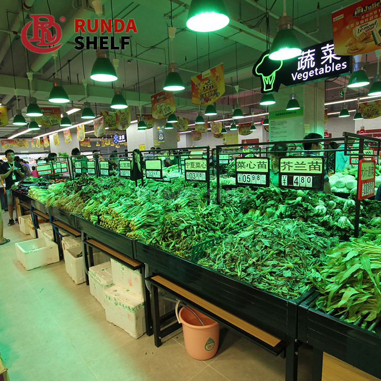FS-02 Single-Sided Supermarket Rack Light Duty Steel Grocery Display Shelf for Vegetables and Fruits for Store Use