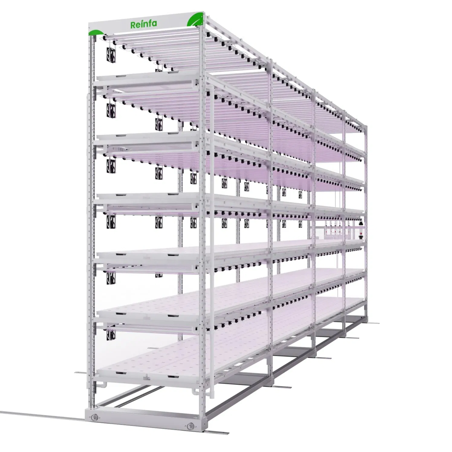 Reinfa Nft Vertical Hydroponic System with LED Grow Light for Hydroponic Farming
