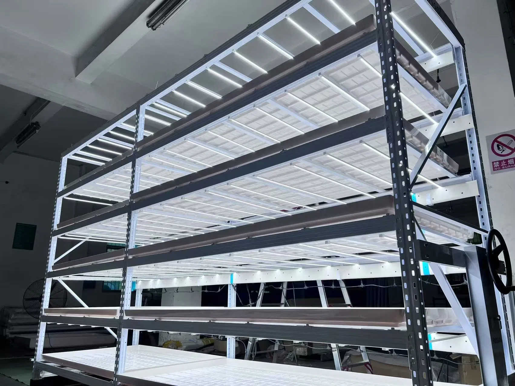 Vertical Farming Kit with Modular Structure Integrated Adjustable LED Grow Lights and Smart Flood-Drain Irrigation System