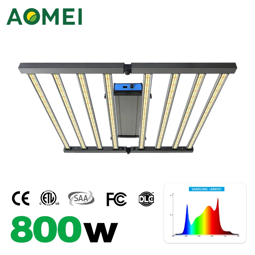 800W 8bars High Efficacy LED Grow Light with IR UV Full Spectrum for Commercial Greenhouse