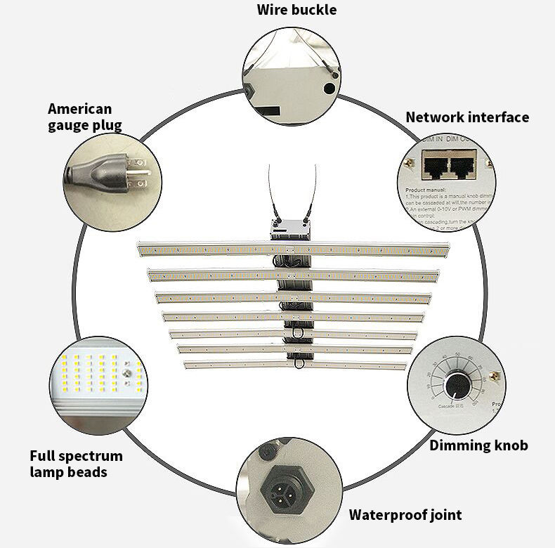 Newest72ow Cystom Evo Fullspectrum UV IR Dimmable LED Grow Light Industrial Use Chip Bloom Application Aluminum Body