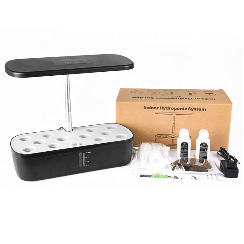 12-Pod Hydroponic Height Adjustable Planter and Auto Timer Indoor Garden System with LED Grow Lights for Herbs and Plants