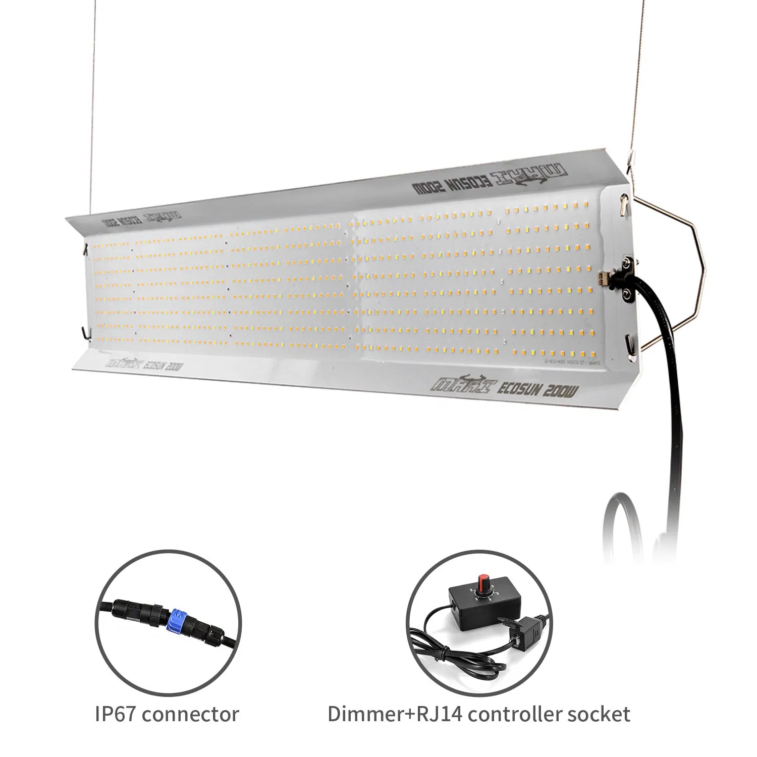 Hortione Quantum Board 200W Smart Control Dimmable High PAR/Highest in Field LED Grow Light Dlc Approved Full Spectrum Efficacy up to 2.7 Umol/J for Grow Tent