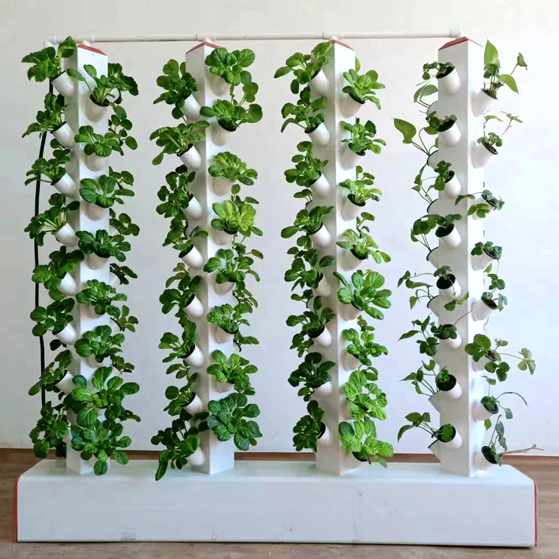 New Rotating Aeroponic Tower System with Growing Lights Vertical Farming Rotating Hydroponic Garden Tower
