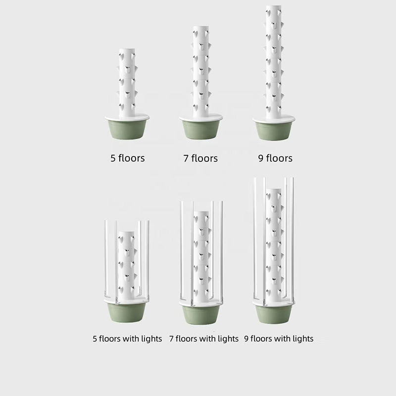Outdoor Indoor Home Vertical Farming Growing Tower for Vegetable Garden Aeroponics Tower with Light Hydroponics System