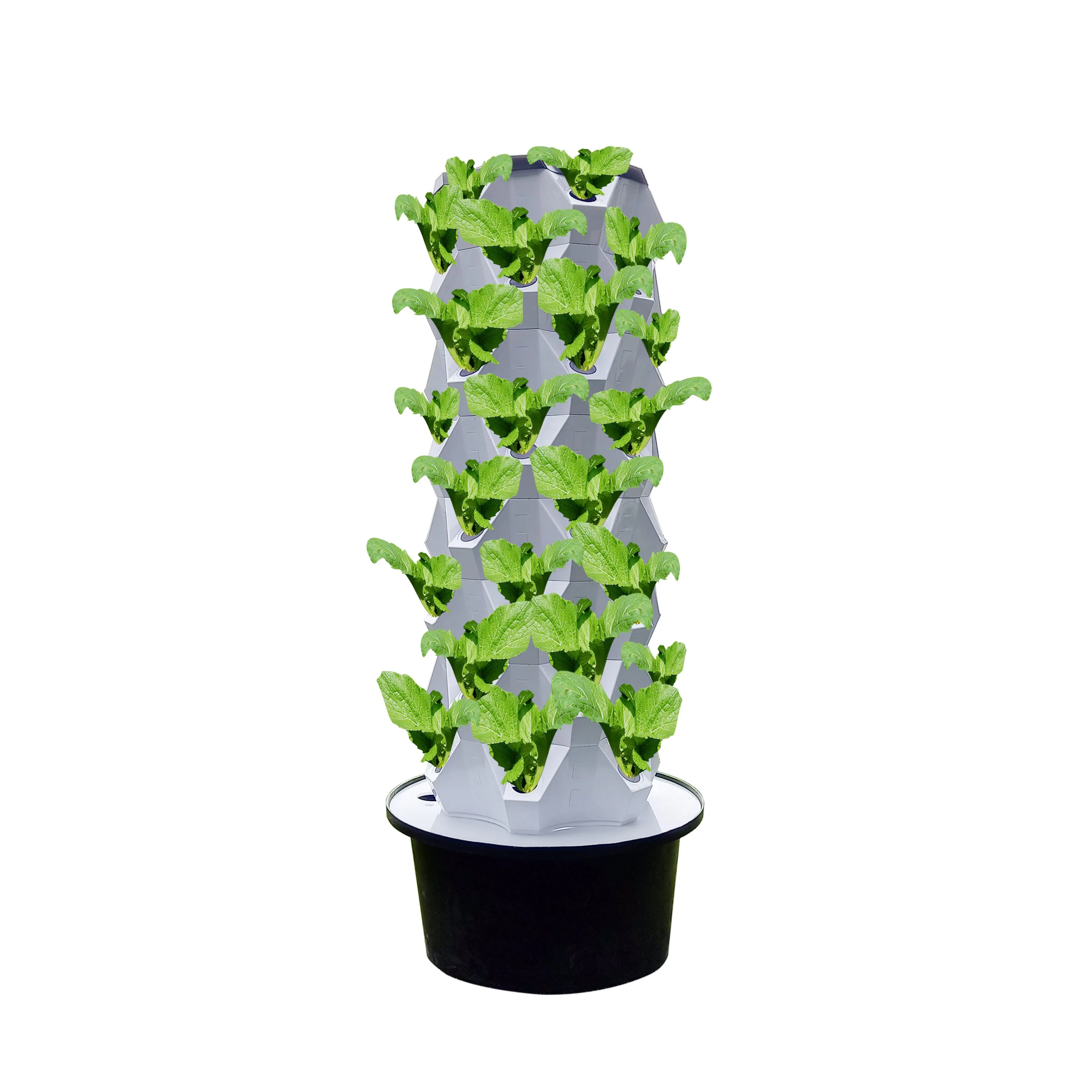 Greenhouse Plated Growing Tower Hydroponic Pineapple Vertical Garden Systems with LED Light