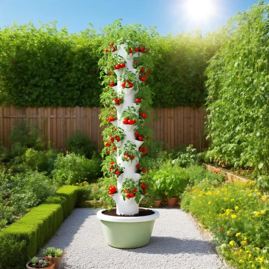 Garden Vertical Farming Hydroponic Grow Vertical Tower System with Lights 10 Layers