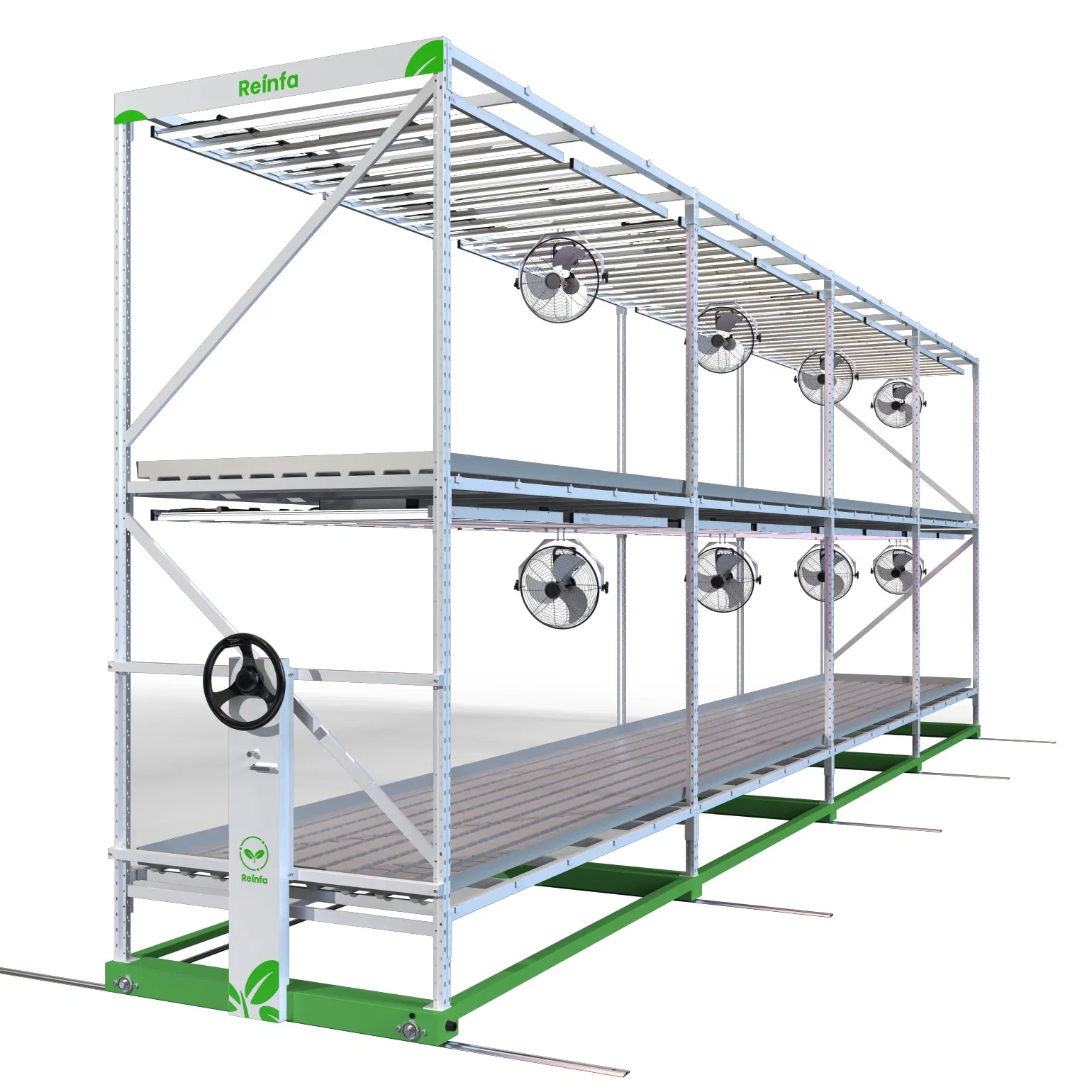 Vertical Hydroponic Farming System with Full Spectrum LED Grow Lights &amp; Ebb-Flow Technology