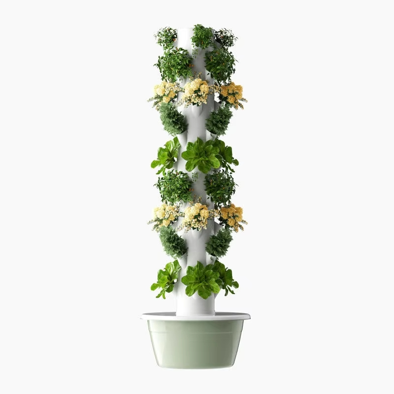 Garden Vertical Farming Hydroponic Grow Vertical Tower System with Lights 10 Layers