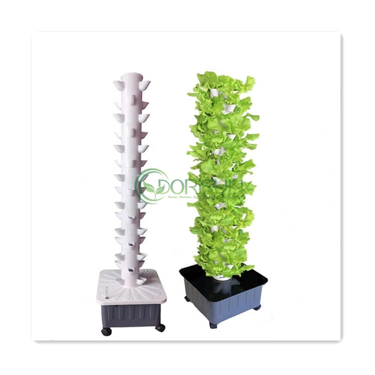 New Rotating Aeroponic Tower System with Growing Lights Vertical Farming Rotating Hydroponic Garden Tower