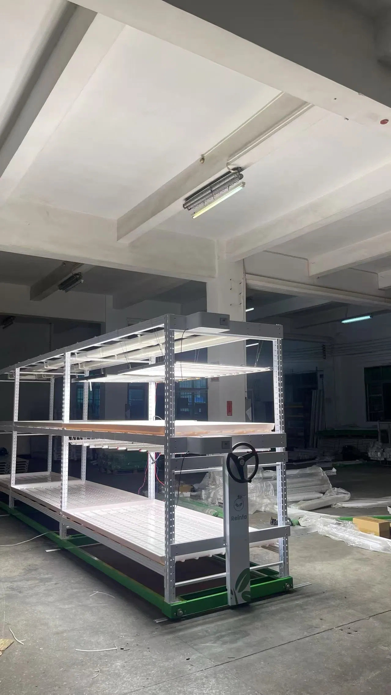 Vertical Farming Kit with Modular Structure Integrated Adjustable LED Grow Lights and Smart Flood-Drain Irrigation System