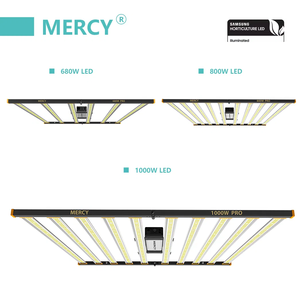 Mercy 800W Smart Control Dimmable Best in Field LED Grow Light Dlc Approved Full Spectrum Efficacy up to 2.8 Umol/J for Greenhouse