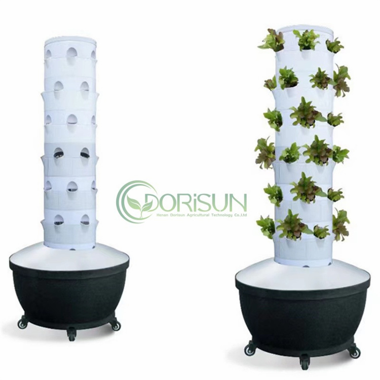 Irrigation System Aeroponics Indoor Hydroponic Growing Systems Home Vertical Farming Tower Garden with LED Light Vertical Growing Vegetables