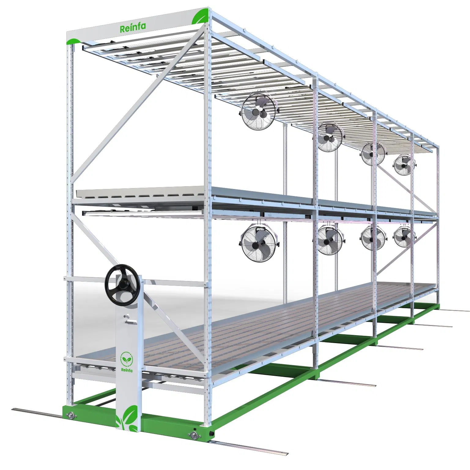 Automated Ebb and Flow Vertical Hydroponic System for Indoor Farming with LED Grow Lights