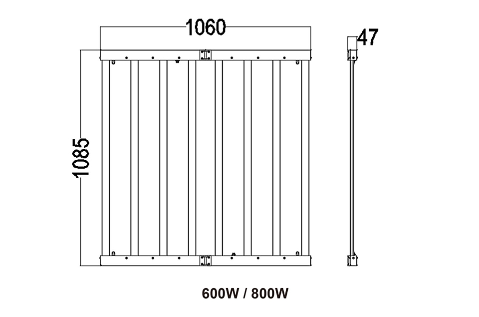 5 Years Warranty 100-277VAC 140lm/W 800W Full Spectrum LED Grow Light