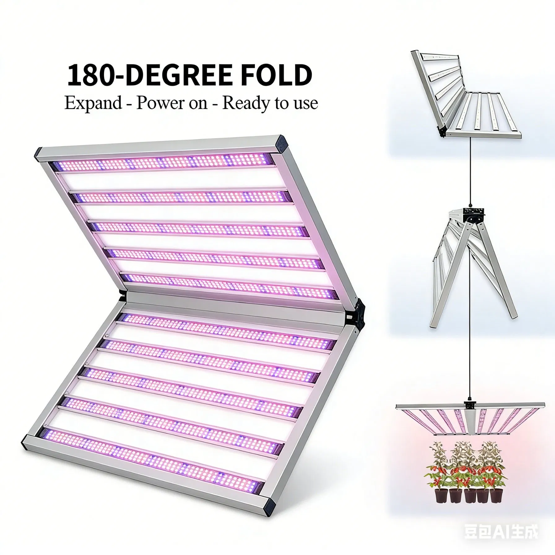 3μMol/J Plant Lamp Greenhouse Dimmable 8 Bar LED Commercial Grow Light Full Spectrum 800W for Indoor