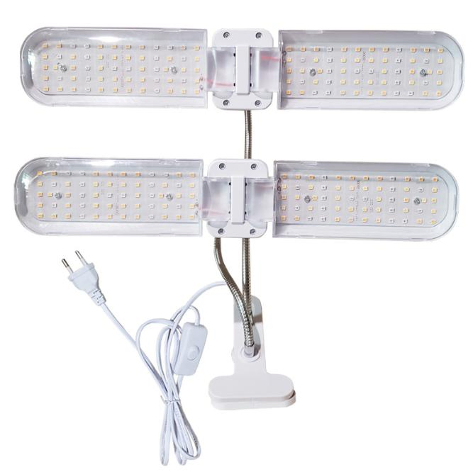 Brilliant-Dragon LED Grow Light Dual Head Desk Clip Lamp for Indoor Plants with Full Spectrum