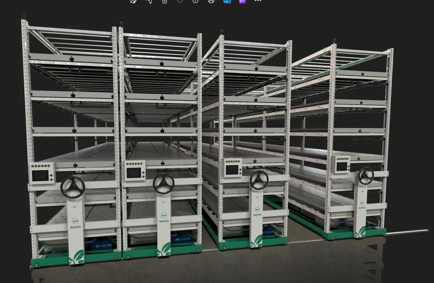 Reinfa Energy Efficient Vertical Hydroponic System with Adjustable LED Lights - Indoor Farming Use