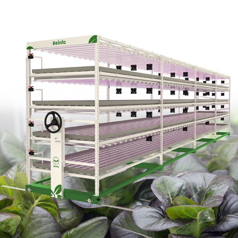 Automated Ebb and Flow Vertical Hydroponic System for Indoor Farming with LED Grow Lights
