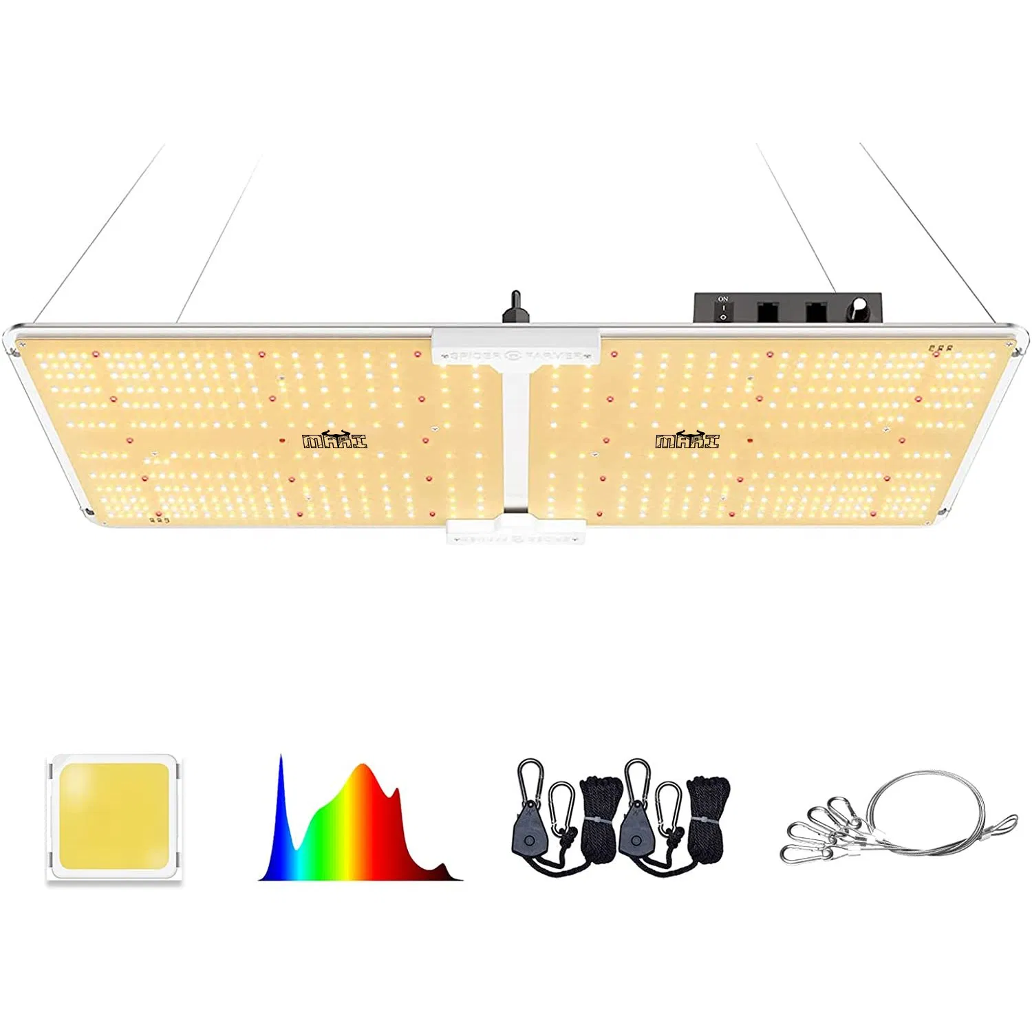 Quantum Board-Q 440W Smart Control Dimmable High PAR/Highest Field LED Grow Light Dlc Approved Full Spectrum Efficacy up to 2.7 Umol/J