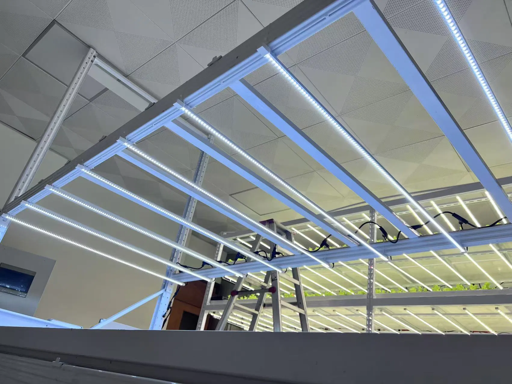 Vertical Farming Kit with Modular Structure Integrated Adjustable LED Grow Lights and Smart Flood-Drain Irrigation System