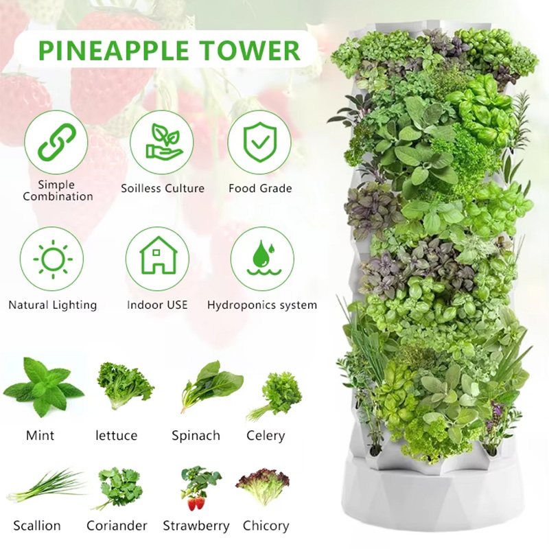 Irrigation &amp; Hydroponics Equipment Farming Vertical Hydroponic Tower Quickly Growing System Aeroponic Garden System with Light