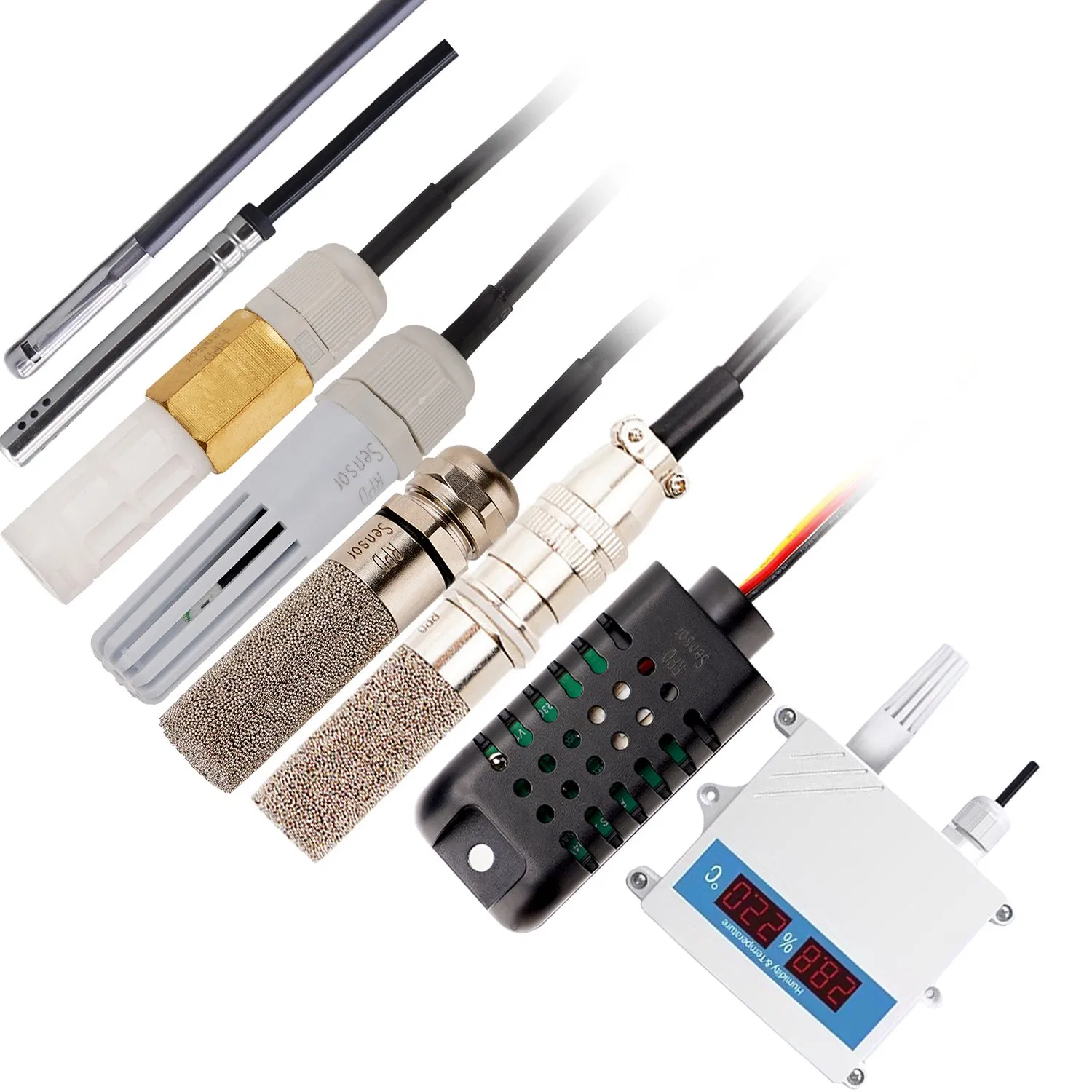 OEM Industrial 0-5V 4-20mA RS485 Modbus RTU Temperature Humidity Transmitter Sensor Sht30 Sht35 Sht40 Sht45 Sts40 Wireless IoT Lora