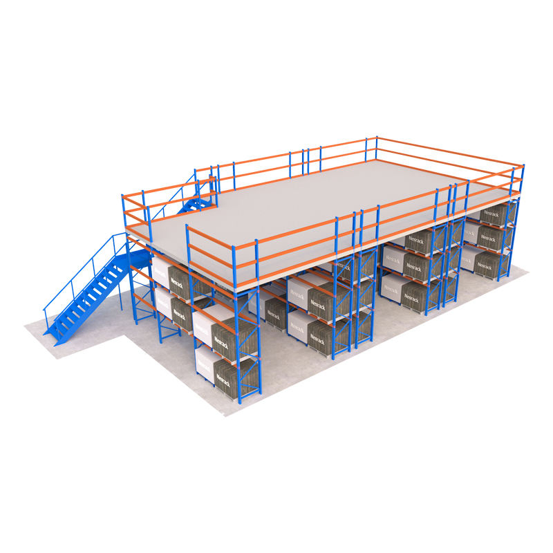 Powder Coated Mezzanine Steel Platform for Robust Industrial Storage