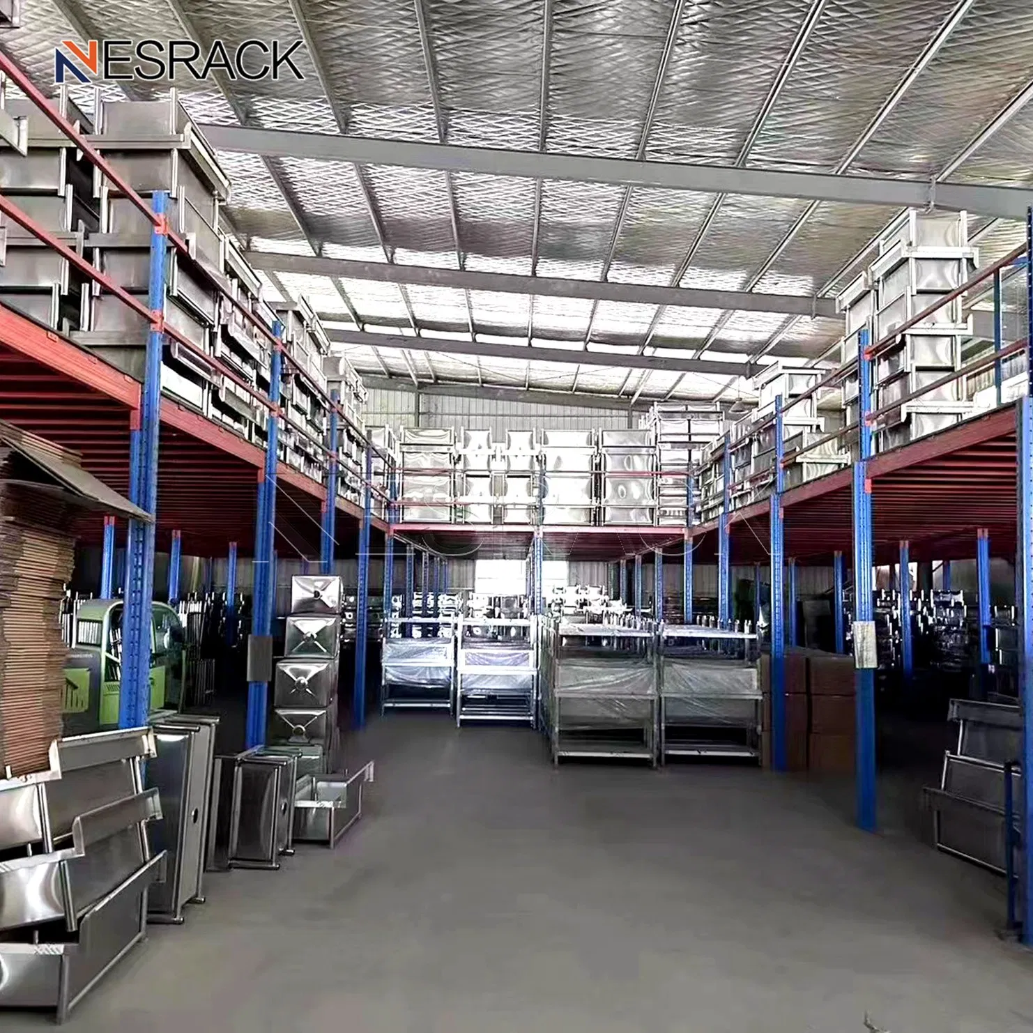 Customized Steel Structure Mezzanine Floor Platform for Industrial Warehouse Storage