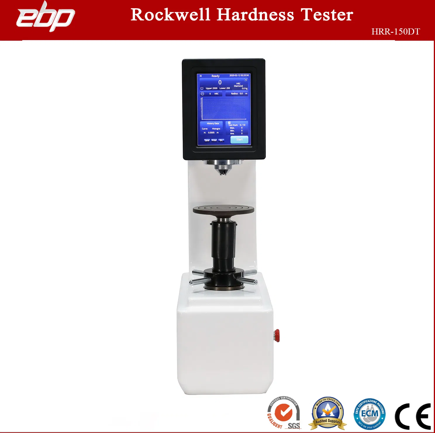 Digital Twin Rockwell and Superficial Rockwell Hardness Tester with Touch Screen