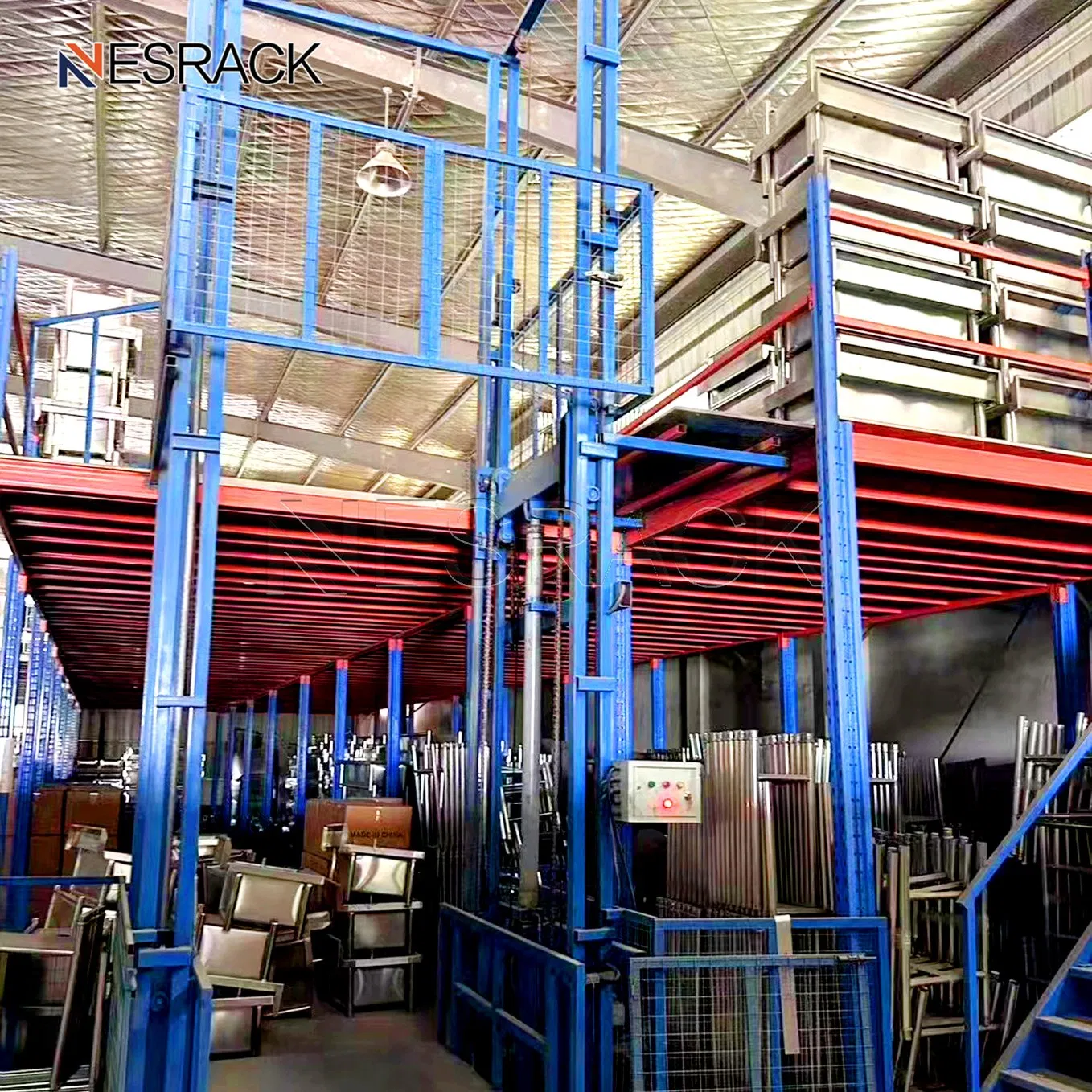 Customized Steel Structure Mezzanine Floor Platform for Industrial Warehouse Storage