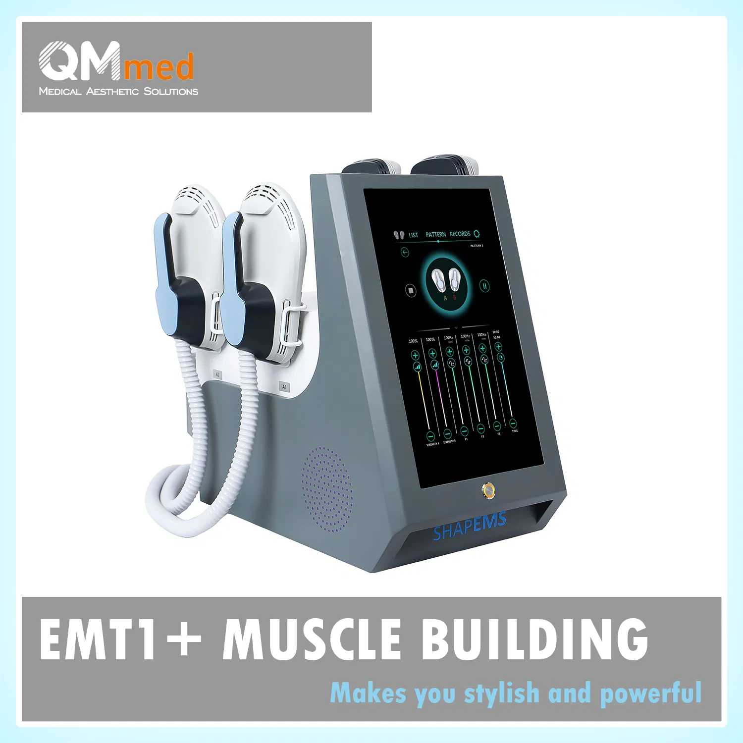 Multi-Channel High-Capacity EMS Pulse System 4 Handles Muscle Stimulator for Body Sculpting &amp; Hip Lift