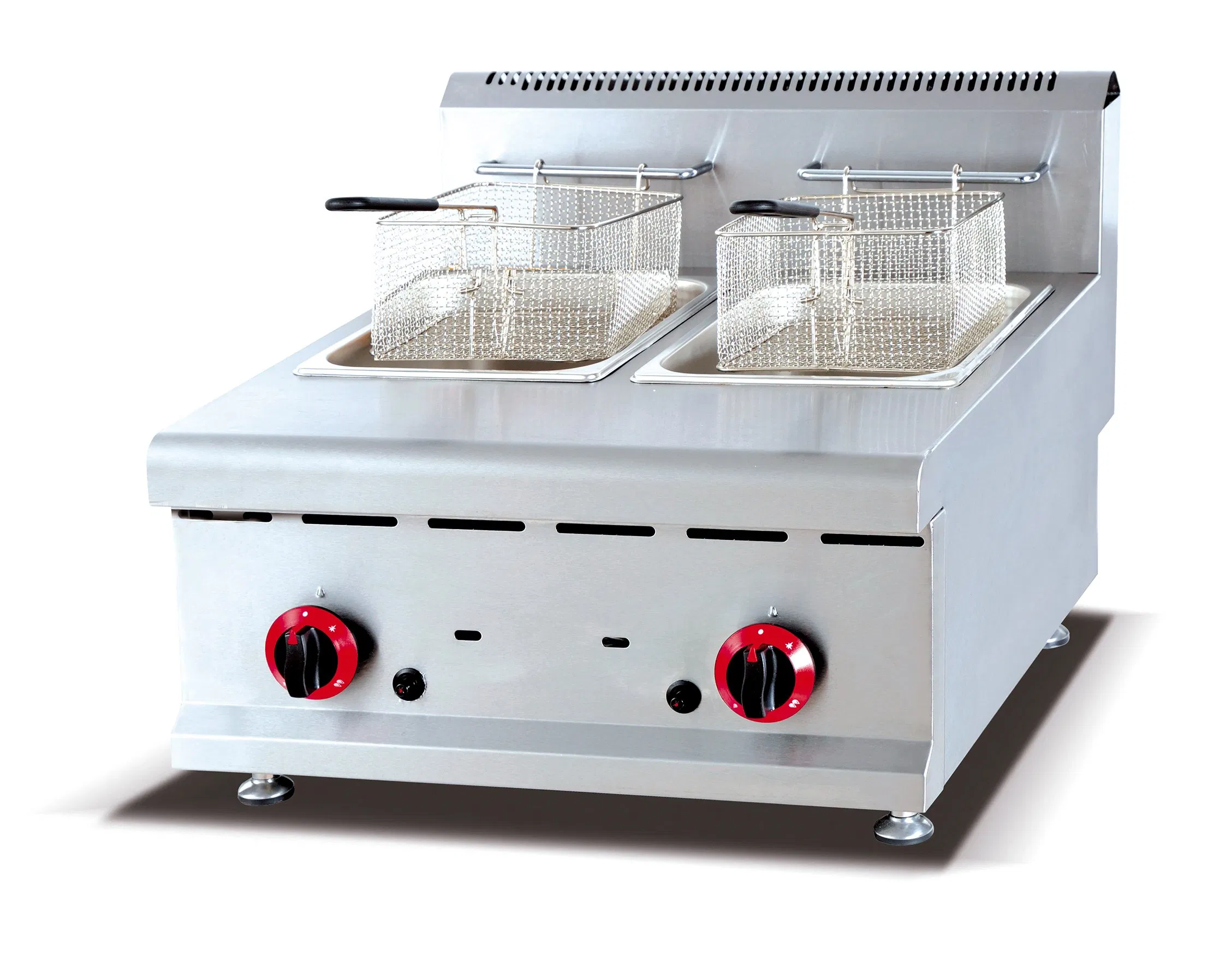 Commercial Electric Fryer Twin-Tank Compact Counter Top Fryer with Digital Thermostat Stainless Steel Construction for Restaurant Catering Kitchen