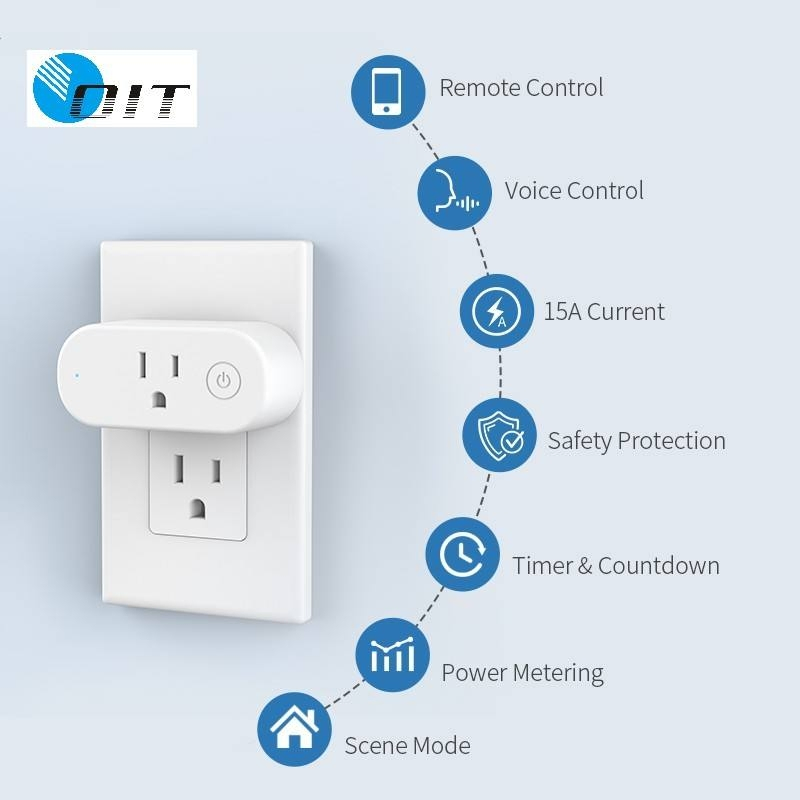 OEM/ODM 120V WiFi Smart Plug - Voice Control Via Smart Life APP, FCC Certified, Energy Monitoring &amp; Schedule Timer Smart Power Socket