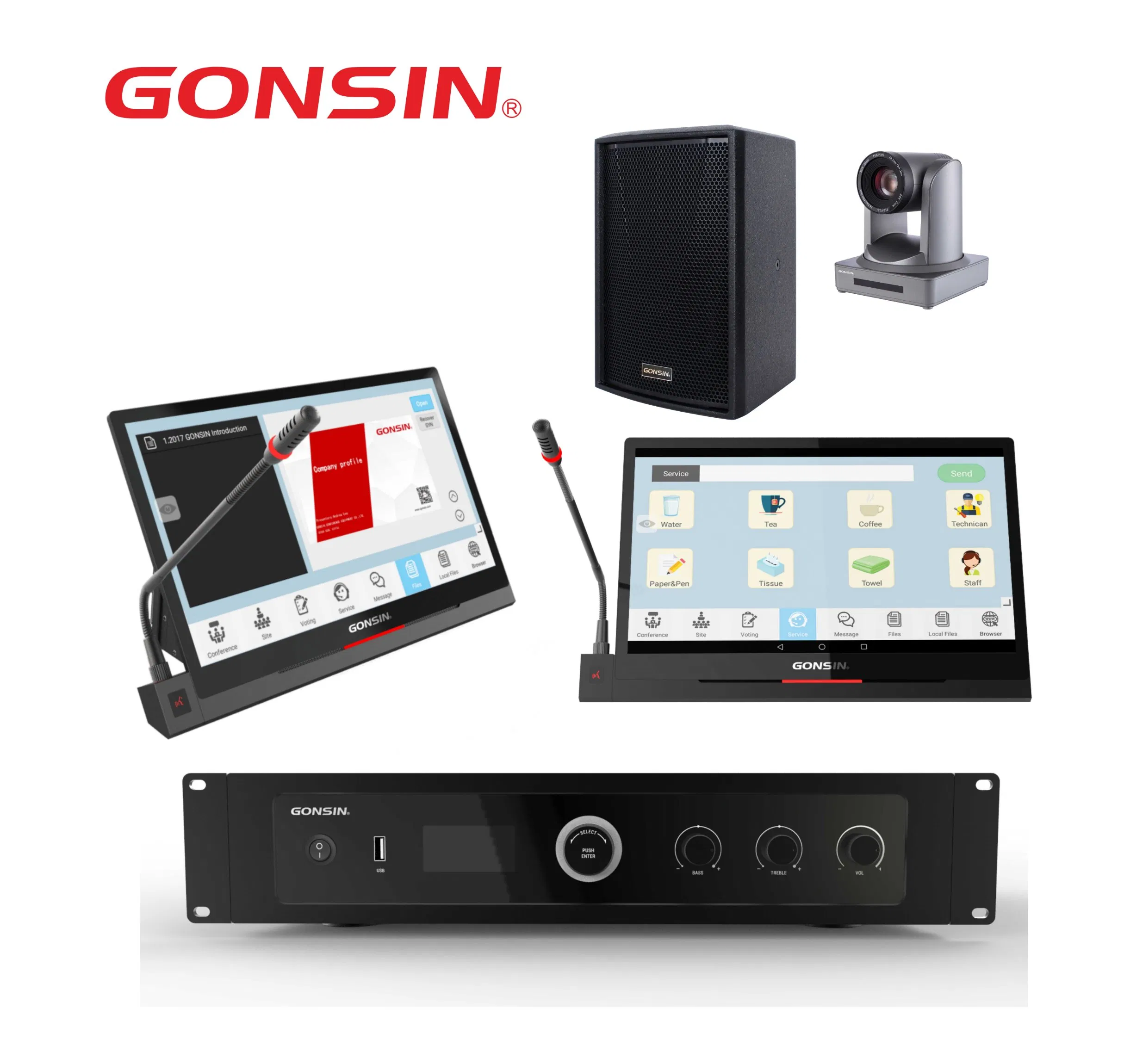 Meeting Room Integrated Paperless Conference Desktop 15.6inch Dual Touch Screen Voting Conference System