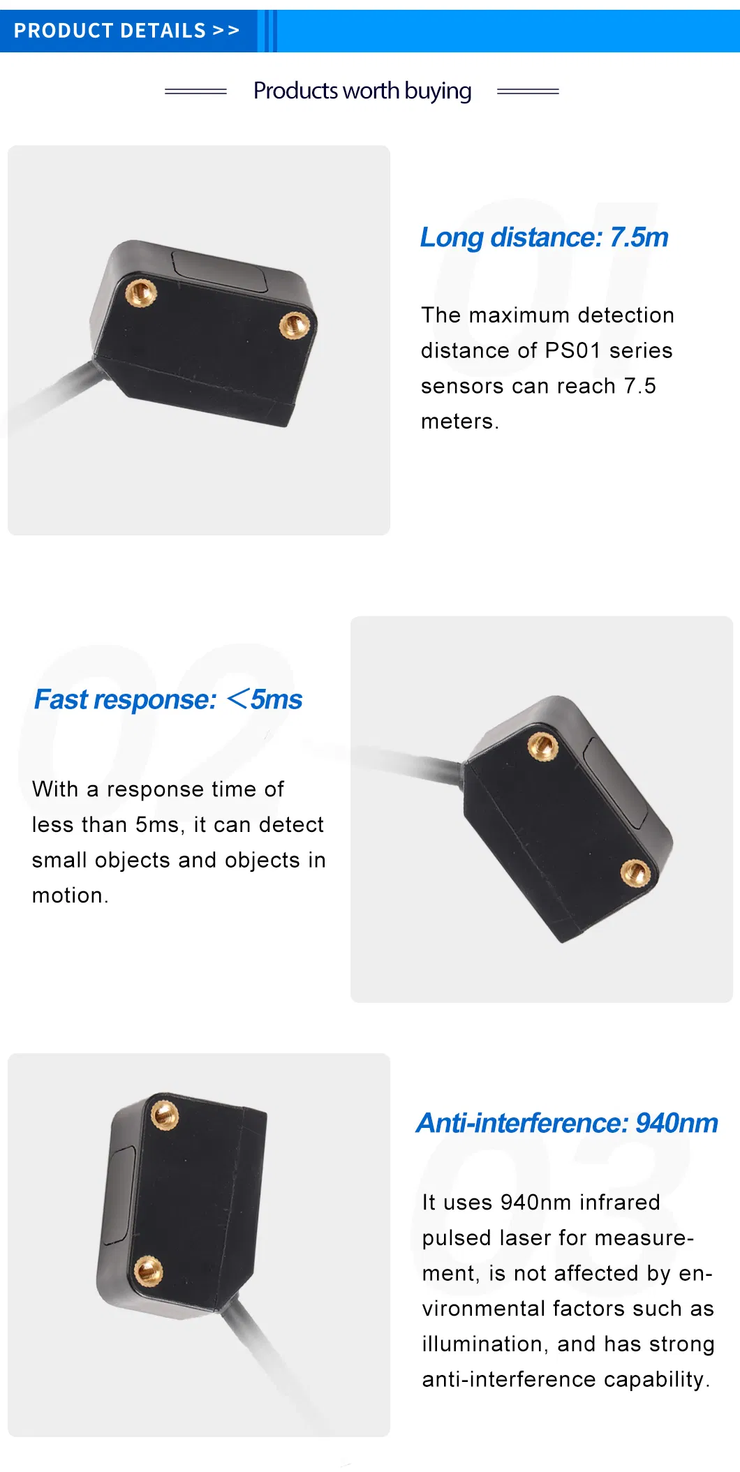 Industrial Tof Laser Ranging Photoelectric Sensor Application
