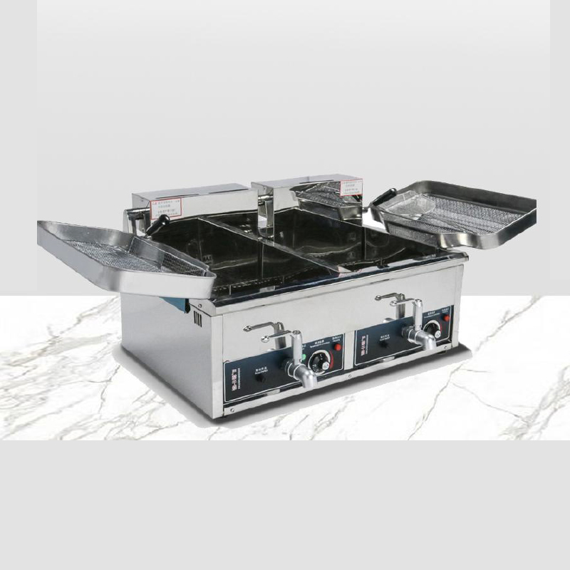 Commercial Electric Fryer Twin-Tank Compact Counter Top Fryer with Digital Thermostat Stainless Steel Construction for Restaurant Catering Kitchen