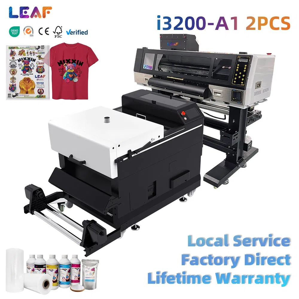 Leaf 60cm Dtf Printer Twin Epson I3200 Printheads - Industrial Stable Digital Printing Machine Auto Powder Shaker