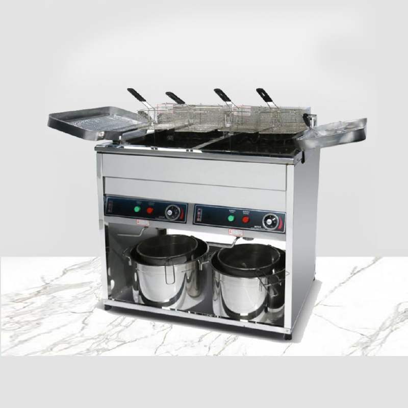 Commercial Electric Fryer Twin-Tank Compact Counter Top Fryer with Digital Thermostat Stainless Steel Construction for Restaurant Catering Kitchen