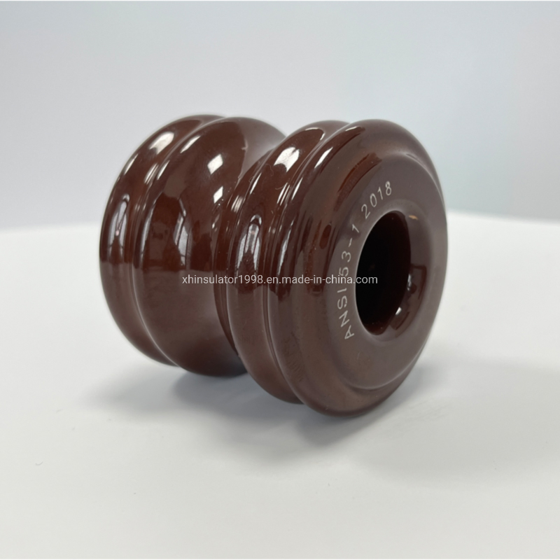 Aislador de carrete de porcelana eléctrica de baja tensión ANSI 53-1