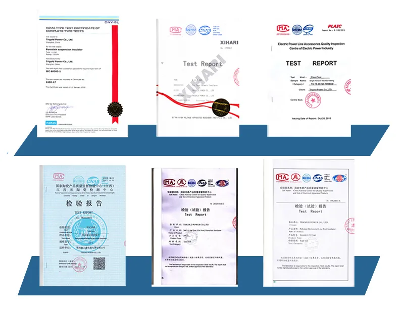 Certificado de Aisladores de porcelana