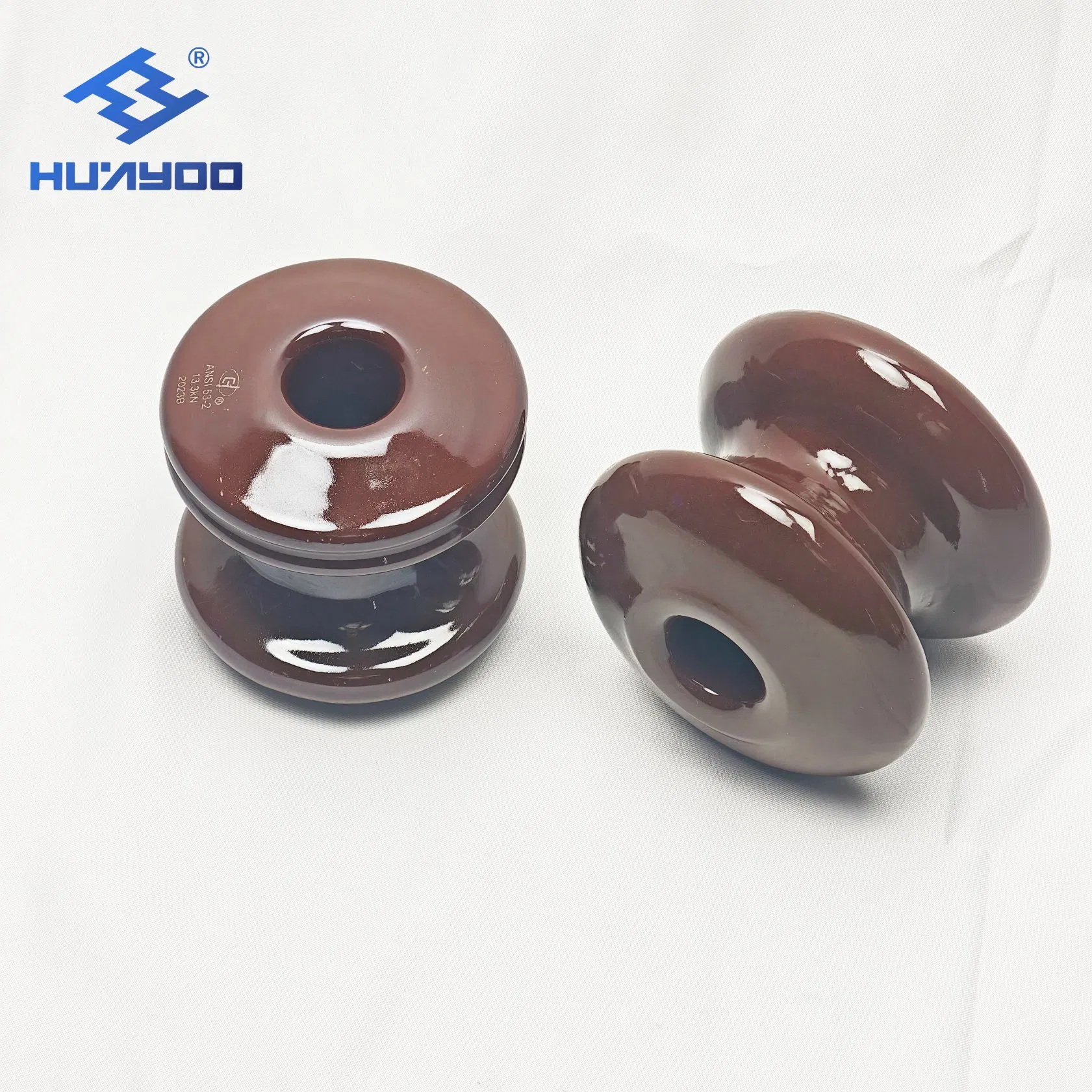 Fabricante chino Huayoo ED Tipo Aislador de porcelana de baja tensión para línea de transmisión tipo gancho/ bobina