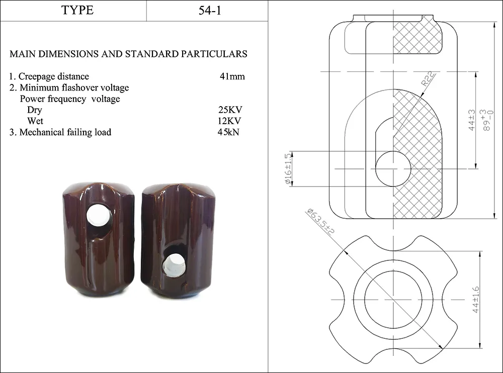 54-2 Serie 11kv/33kv Aislador de porcelana ANSI