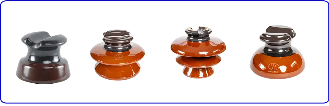 Aislante de porcelana cerámica color marrón 20kv Vhd-20 para línea de postes